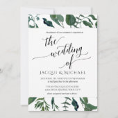 BOHO Foliage Wedding Minimalistisch Leaf | Quadrat Einladung (Vorderseite)