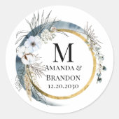 BOHO Foliage Wedding Vielen Dank Sticker (Vorderseite)