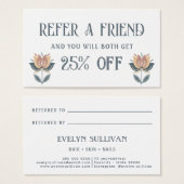 Boho Folk Art Blume Referenzkarte (Vorne & Hinten)