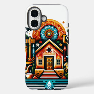 Boho Folk Art Dream Zuhause Illustration for iPhon iPhone 16 Hülle