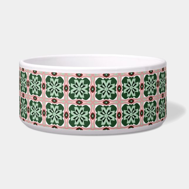 Boho Folk Art Eclectic Retro Weihnachtsmuster Napf (Vorderseite)