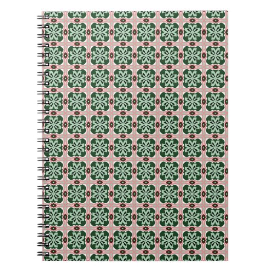 Boho Folk Art Eclectic Retro Weihnachtsmuster Notizblock (Vorderseite)