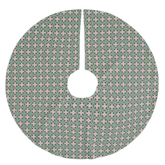 Boho Folk Art Eclectic Retro Weihnachtsmuster Polyester Weihnachtsbaumdecke (Vorderseite)