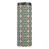 Boho Folk Art Eclectic Retro Weihnachtsmuster Thermosbecher (Rückseite)