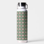 Boho Folk Art Eclectic Retro Weihnachtsmuster Trinkflasche (Rückseite)