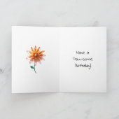 Boho-Folk-Art-Katze, Blumen & Schmetterling Geburt Karte (Innenseite)