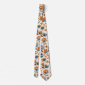 Boho Folk Art Wildflower Meadow Rust Teal Floral Krawatte (Rückseite)