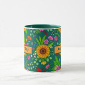 Boho-Folk-Blumen Elegantes Geschenk Tasse (Zentrum)