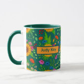 Boho-Folk-Blumen Elegantes Geschenk Tasse (Links)