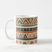 Boho-Folk-Blumen-Geometrisches Nahtloses Muster Kaffeetasse (Links)