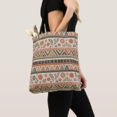 Boho-Folk-Blumen-Geometrisches Nahtloses Muster Tasche (Von Nahem)