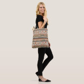 Boho-Folk-Blumen-Geometrisches Nahtloses Muster Tasche (Am Model)