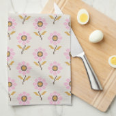 Boho Folk Cross Stitch Blumenküche Handtuch (Viertel Falte)