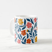 Boho Folk Floral Art, positive Affirmative Gift Kaffeetasse (Vorderseite Links)