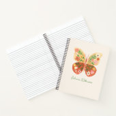 Boho Folk Floral Butterfly Personalized Name Notizblock (Innenseite)