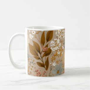 Boho-Folk-Herbst-Gemütliche Blumen Neutrale Floral Kaffeetasse