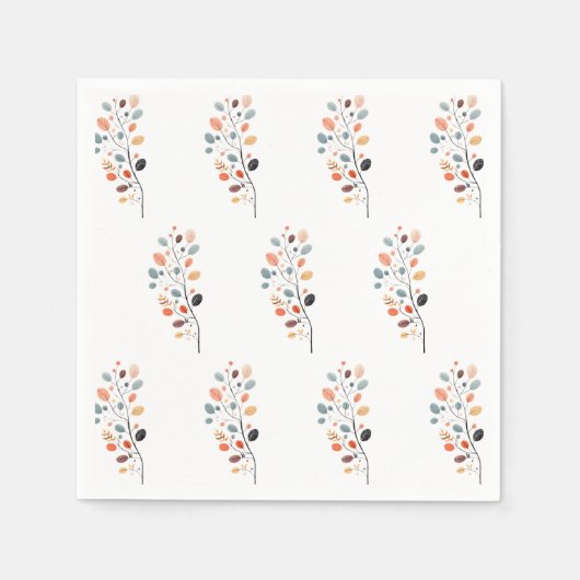 Boho Folk Herbst Herbstleaf Erntedank Serviette (Vorderseite)