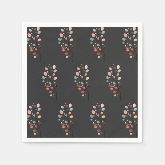 Boho Folk Herbst Herbstleaf Erntedank Serviette (Vorderseite)