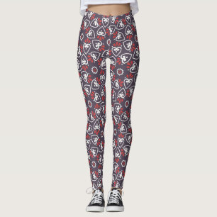 Boho-Folk-Herzen-Muster-Kachel Leggings