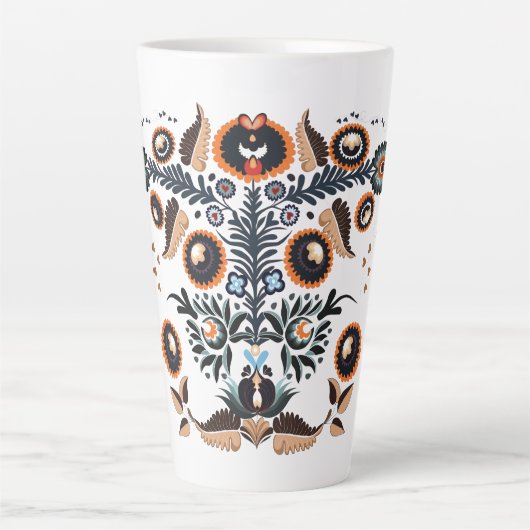 Boho-Folk-Muster Milchtasse (Vorderseite)