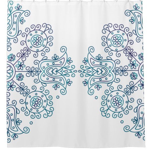 Boho Folk Pattern Duschvorhang (Vorderseite)