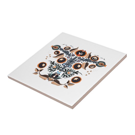 Boho Folk Pattern Fliese (Seite)