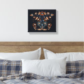 Boho Folk Pattern Leinwanddruck (Insitu (Schlafzimmer))