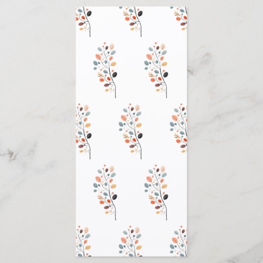 Boho Folk Pumpkin Erntedank Dinner Menu Menükarte (Rückseite)