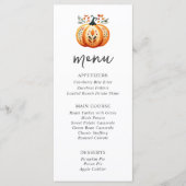 Boho Folk Pumpkin Erntedank Dinner Menu Menükarte (Vorderseite)