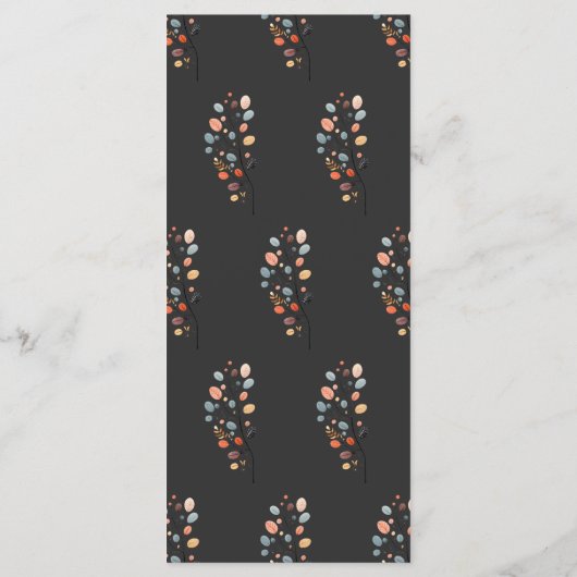 Boho Folk Pumpkin Erntedank Dinner Menu Menükarte (Rückseite)