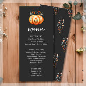 Boho Folk Pumpkin Erntedank Dinner Menu Menükarte