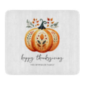 Boho Folk Pumpkin Erntedank Schneidebrett (Vorderseite)