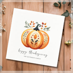 Boho Folk Pumpkin Erntedank Serviette