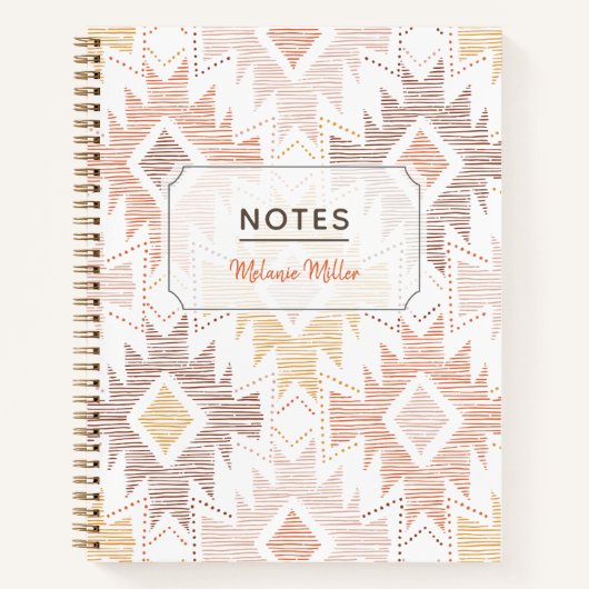 Boho Folk Textile Muster Notizblock (Vorderseite)