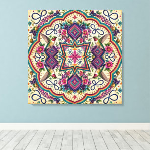 Boho-Folk-Wandkunst Leinwanddruck