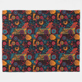 Boho-Folklore-Blumen- und Mandala-Musterdecke Fleecedecke (Vorderseite (Horizontal))