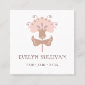 Boho Folklorekunst Blume Logo Square Visitenkarte (Vorderseite)