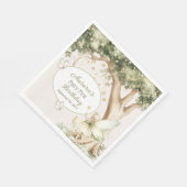 Boho forest Fairy First birthday photo Serviette (Ecke)