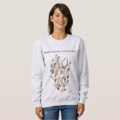 Boho Forest Floral Hare Teach Green Live Serene Sweatshirt (Vorne ganz)