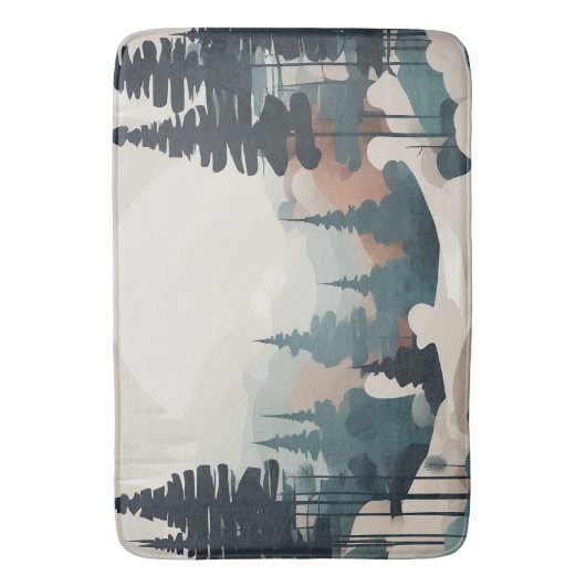 Boho Forest Landscape Artwork Badematte (Vorderseite Vertikal)