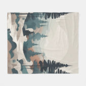 Boho Forest Landscape Artwork Fleecedecke (Vorderseite (Horizontal))