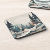 Boho Forest Landscape Artwork Getränkeuntersetzer (Linke Seite)