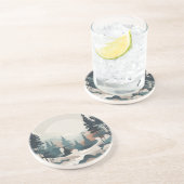 Boho Forest Landscape Artwork Getränkeuntersetzer (Seite)