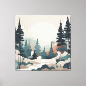 Boho Forest Landscape Artwork Leinwanddruck (Vorderseite)