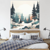 Boho Forest Landscape Artwork Leinwanddruck (Insitu (Schlafzimmer))