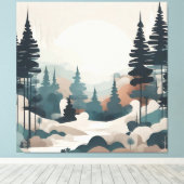 Boho Forest Landscape Artwork Leinwanddruck (Insitu (Holzboden))