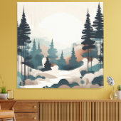 Boho Forest Landscape Artwork Leinwanddruck (Insitu (Wohnzimmer))