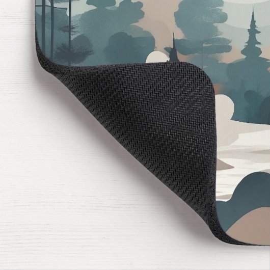 Boho Forest Landscape Artwork Mousepad (Ecke)