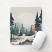 Boho Forest Landscape Artwork Mousepad (Mit Mouse)