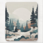 Boho Forest Landscape Artwork Mousepad (Vorne)